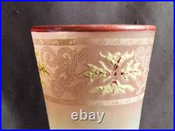 Legras / Grand vase en verre émaillé à décor japonisant / Modèle Printemps