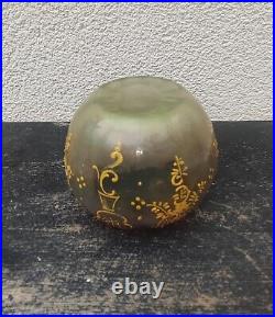 Legras Montjoye vase en verre givré émaillé à décor émaillé