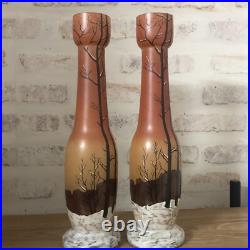 Legras Paire De Vases Tulipier Signés