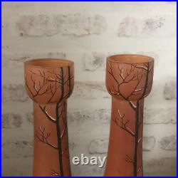 Legras Paire De Vases Tulipier Signés
