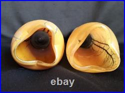 Legras / Paire de vases en verre émaillé décor paysage enneigé / Art Nouveau Legras / Paire de vases en verre émaillé décor paysage enneigé / Art Nouveau