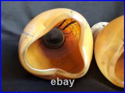 Legras / Paire de vases en verre émaillé décor paysage enneigé / Art Nouveau Legras / Paire de vases en verre émaillé décor paysage enneigé / Art Nouveau