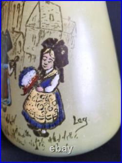 Legras / Paire de vases en verre teinté & émaillé Alsace française / Art Nouveau Legras / Paire de vases en verre teinté & émaillé Alsace française / Art Nouveau