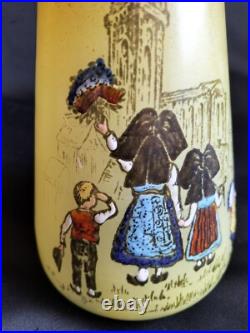 Legras / Paire de vases en verre teinté & émaillé Alsace française / Art Nouveau Legras / Paire de vases en verre teinté & émaillé Alsace française / Art Nouveau