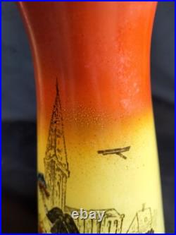 Legras / Paire de vases en verre teinté & émaillé Alsace française / Art Nouveau Legras / Paire de vases en verre teinté & émaillé Alsace française / Art Nouveau