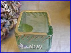 Legras Vase Signé Montjoy À Décor De Violettes Émaillées Et Feuilles D'or