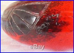 Legras coupe pate de verre art déco rouge signé