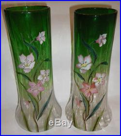 Legras superbe paire de vases Lamartine émaillés