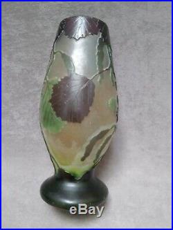 Legras vase Art Nouveau signé dégagé acide