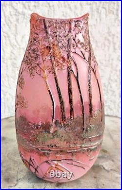 Legras vase signé d un verrier français dégagé a l'acide arts Nouveau 1880