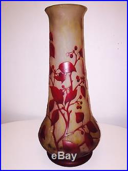 Magnifique Et Grand Vase Daum Pate De Verre Art Nouveau Art Deco
