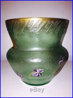 Magnifique Vase Montjoye Pate De Verre Art Nouveau