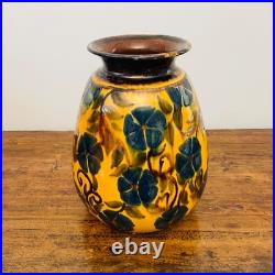 Magnifique Grand Vase Art Déco en Terre Cuite Vernissée René Nicole Années 30