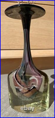 Magnifique Soliflore De Verrerie D'art, Signée Michèle Luzoro