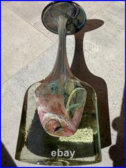 Magnifique Soliflore De Verrerie D'art, Signée Michèle Luzoro