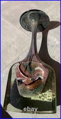 Magnifique Soliflore De Verrerie D'art, Signée Michèle Luzoro