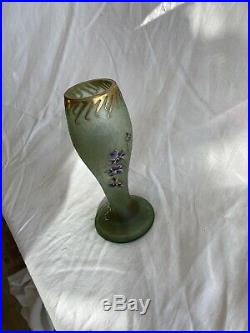 Magnifique Vase Dégagé À Lacide Emaillée signé MONTJOYE h. 19,5 Cm