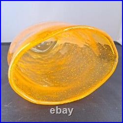 Magnifique Vase Verre Bulle Soufflé Couleur Orange/ Design /Circa 70