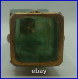 Magnifique Vase en verre coloré vert ancien à identifier. #5358#