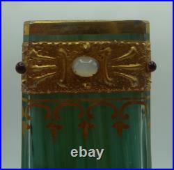 Magnifique Vase en verre coloré vert ancien à identifier. #5358#