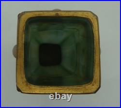 Magnifique Vase en verre coloré vert ancien à identifier. #5358#