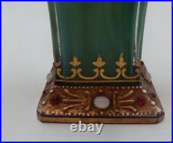 Magnifique Vase en verre coloré vert ancien à identifier. #5358#