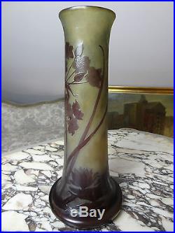 Magnifique Vase piriforme signé Gallé vers 1910