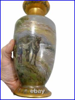 Magnifique Vase porcelaine de Limoges signé J. Golse