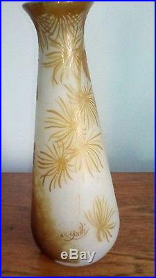 Magnifique et grand vase Gallé Authentique (expertisé) 29 cm