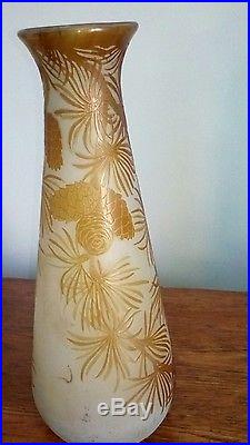 Magnifique et grand vase Gallé Authentique (expertisé) 29 cm