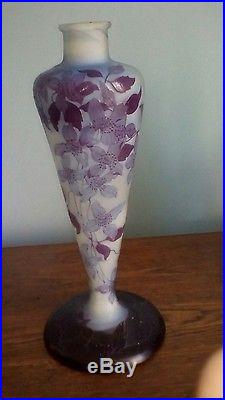 Magnifique et grand vase Gallé Authentique (expertisé) 37 cm