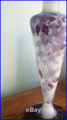 Magnifique et grand vase Gallé Authentique (expertisé) 37 cm