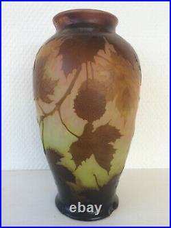 Magnifique vase LEGRAS art nouveau (Gallé, Daum, Lalique.)