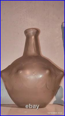 Maison Baccarat Vase Cristal Dépoli signé Épreuve De Tirage Industriel