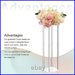 Mariage Fleur Support Vase Colonne, Acrylique Fleur Support Paquet de 2