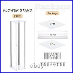 Mariage Fleur Support Vase Colonne, Acrylique Fleur Support Paquet de 2