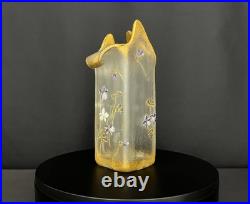 Montjoye Legras & Cie, vase Art nouveau en verre givré émaillé