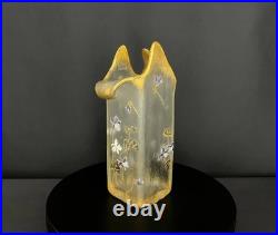Montjoye Legras & Cie, vase Art nouveau en verre givré émaillé