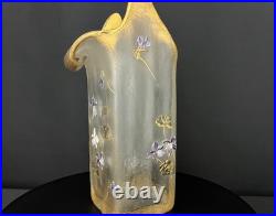 Montjoye Legras & Cie, vase Art nouveau en verre givré émaillé