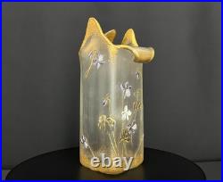 Montjoye Legras & Cie, vase Art nouveau en verre givré émaillé