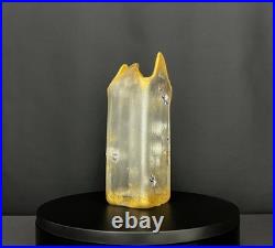 Montjoye Legras & Cie, vase Art nouveau en verre givré émaillé