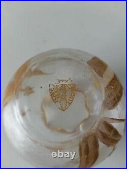 Montjoye/Legras Vase verre givré doré et dégagé à l'acide