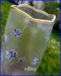 Monumental vase 1900 Violettes au vent par Montjoye, era legras daum Galle