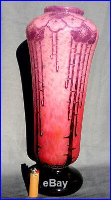 Monumental vase Schneider le verre francais, era daum galle, 52 cm, 6.4kg