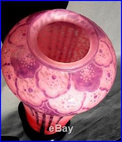 Monumental vase Schneider le verre francais, era daum galle, 52 cm, 6.4kg