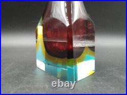 ORIGINAL Vase soliflore prisme hexagonale verre MURANO Sommerso Flavio Poli 1970