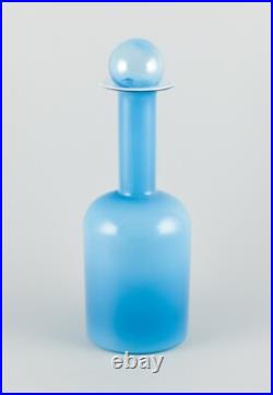 Otto Brauer pour Holmegaard. Vase/bouteille en verre d'art turquoise soufflé