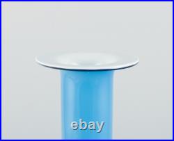 Otto Brauer pour Holmegaard. Vase/bouteille en verre d'art turquoise soufflé