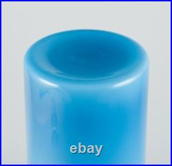 Otto Brauer pour Holmegaard. Vase/bouteille en verre d'art turquoise soufflé