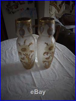 PAIRE ANCIEN VASES CRISTAL BACCARAT